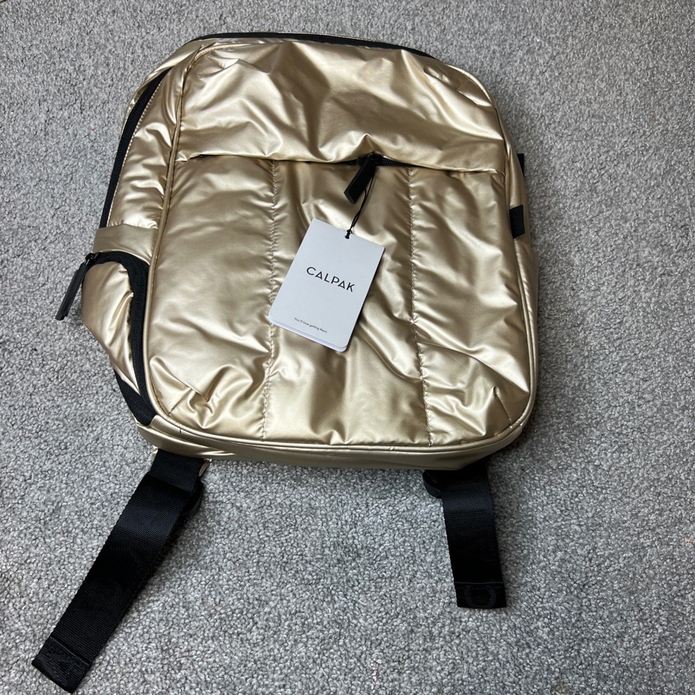 Calpak Gold Quilted Backpack